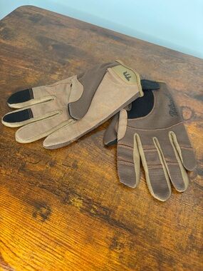 Brown Tactical Work Gloves with Grip Tips